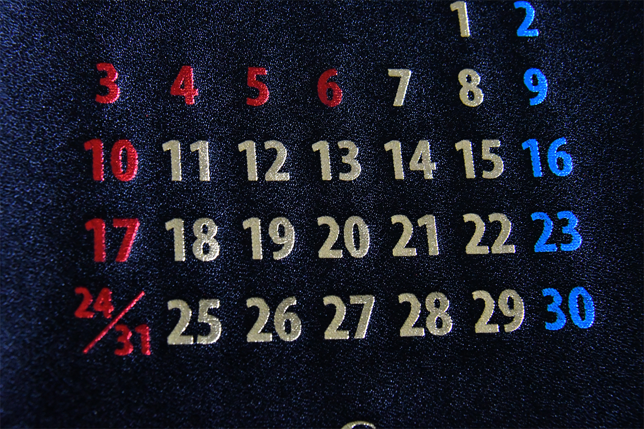 箔押しカレンダー